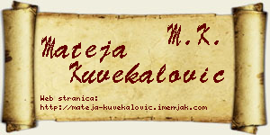 Mateja Kuvekalović vizit kartica